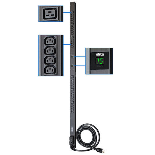 thumbnail image 2 of Tripp Lite PDU3XEVSRHWB 28.8kW 240V 3PH Switched PDU - 30 Outlets, 415V 40A Input 2 of 3